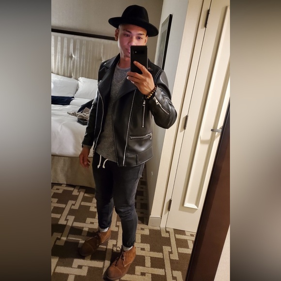 Zara Faux Leather Biker Jacket - Picture 2 of 9